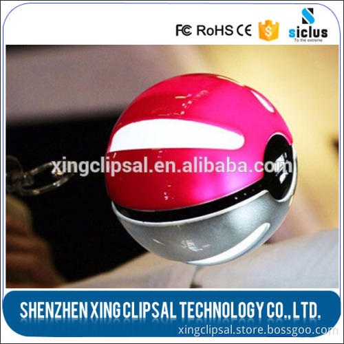 2016 hot selling 10000mAh Portable pokemon go pokeball power bank with led light